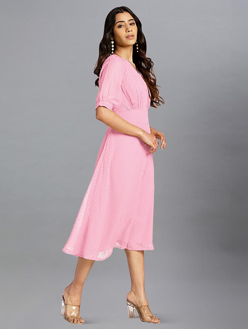 women self designed puff sleeves a-line dress - 21660811 - Standard Image - 2