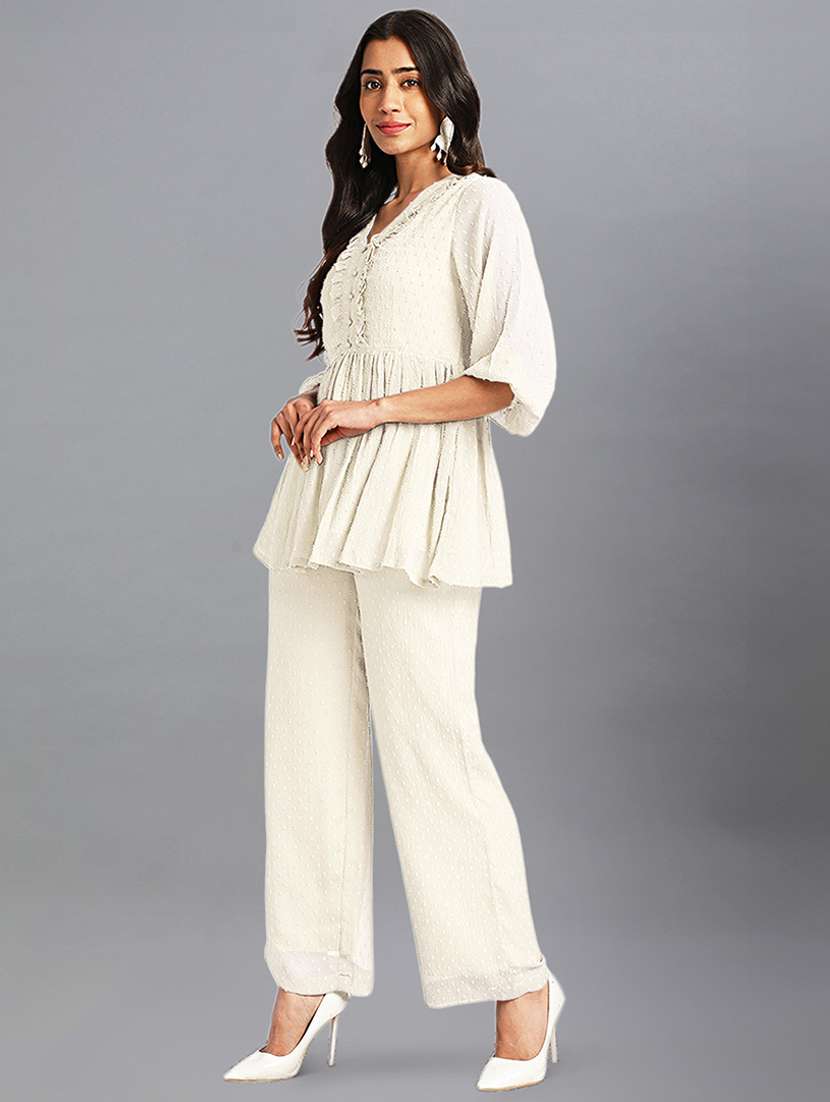 women three quarter sleeve ethnic co-ord set - 21660824 -  Standard Image - 2