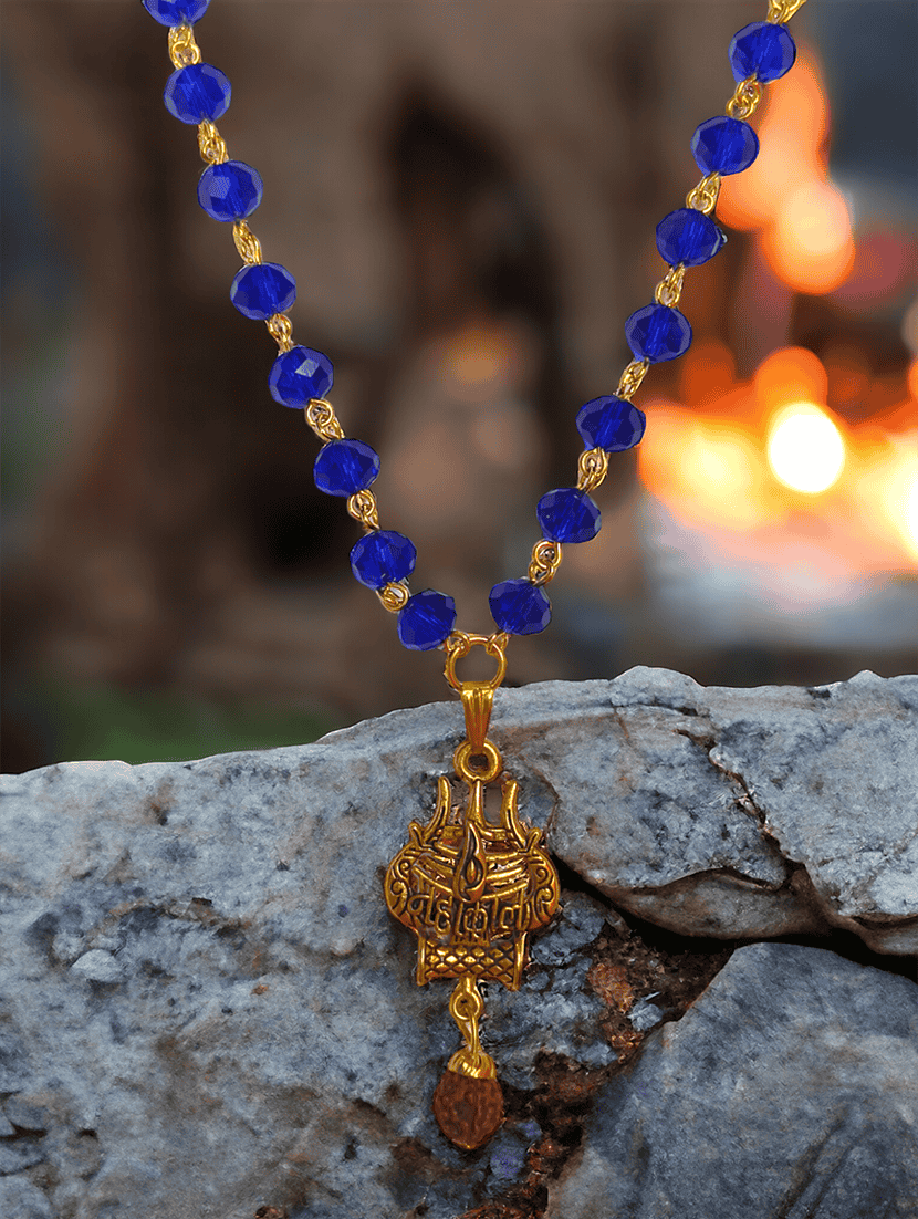 men sacred trishul rudraksh mahakal pendant with chain - 21661036 -  Standard Image - 2