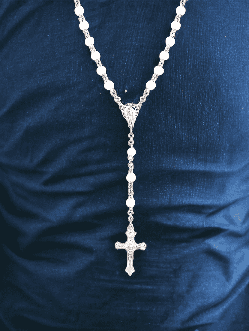 men saint praying jesus cross pendant with chain - 21661039 -  Standard Image - 2