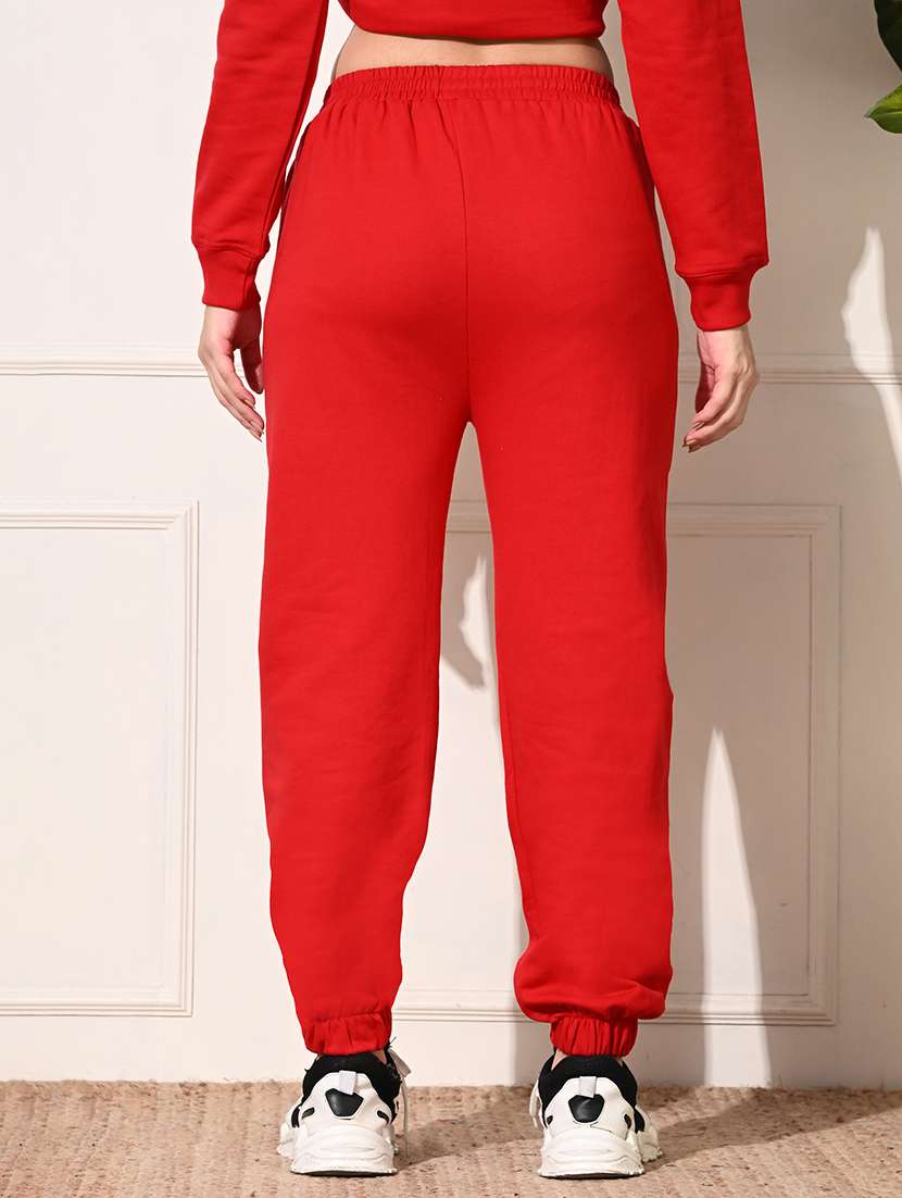 women red solid joggers - 21661051 -  Standard Image - 2