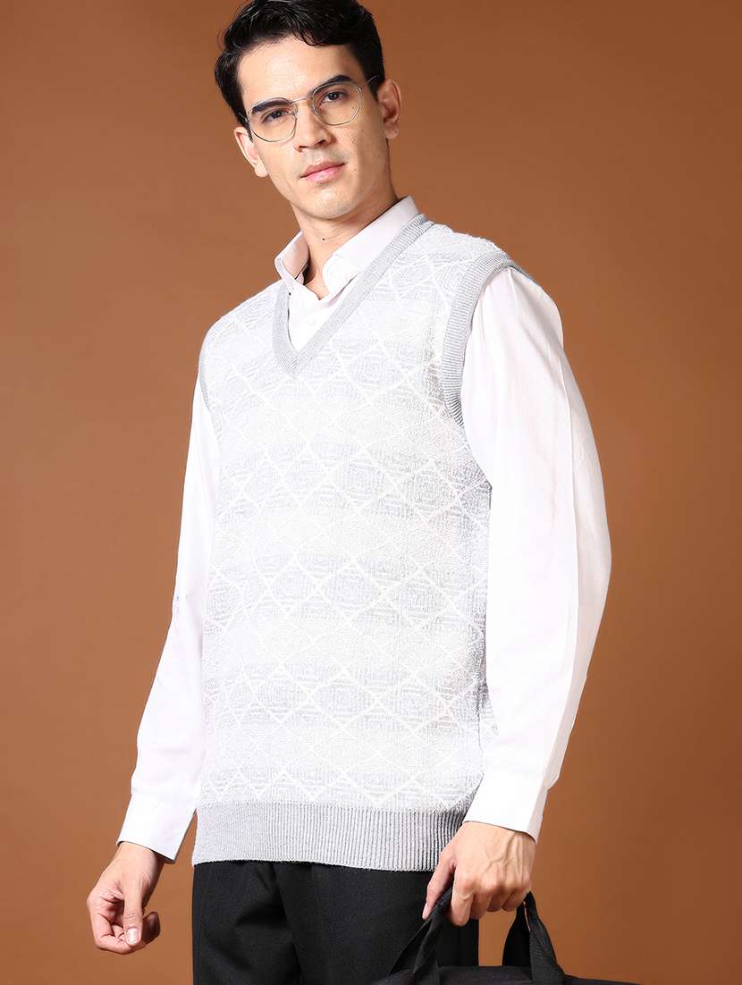 men self design sleeveless pullover - 21661063 -  Standard Image - 2