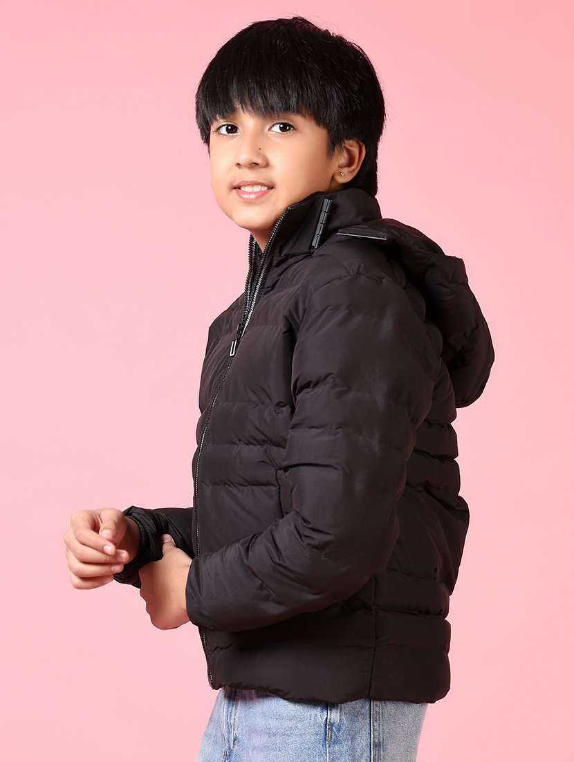 boys long sleeves solid quilted jacket - 21661080 -  Standard Image - 2