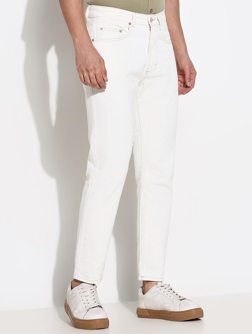 men mid rise straight fit plain denim jean - 21661334 - Standard Image - 2