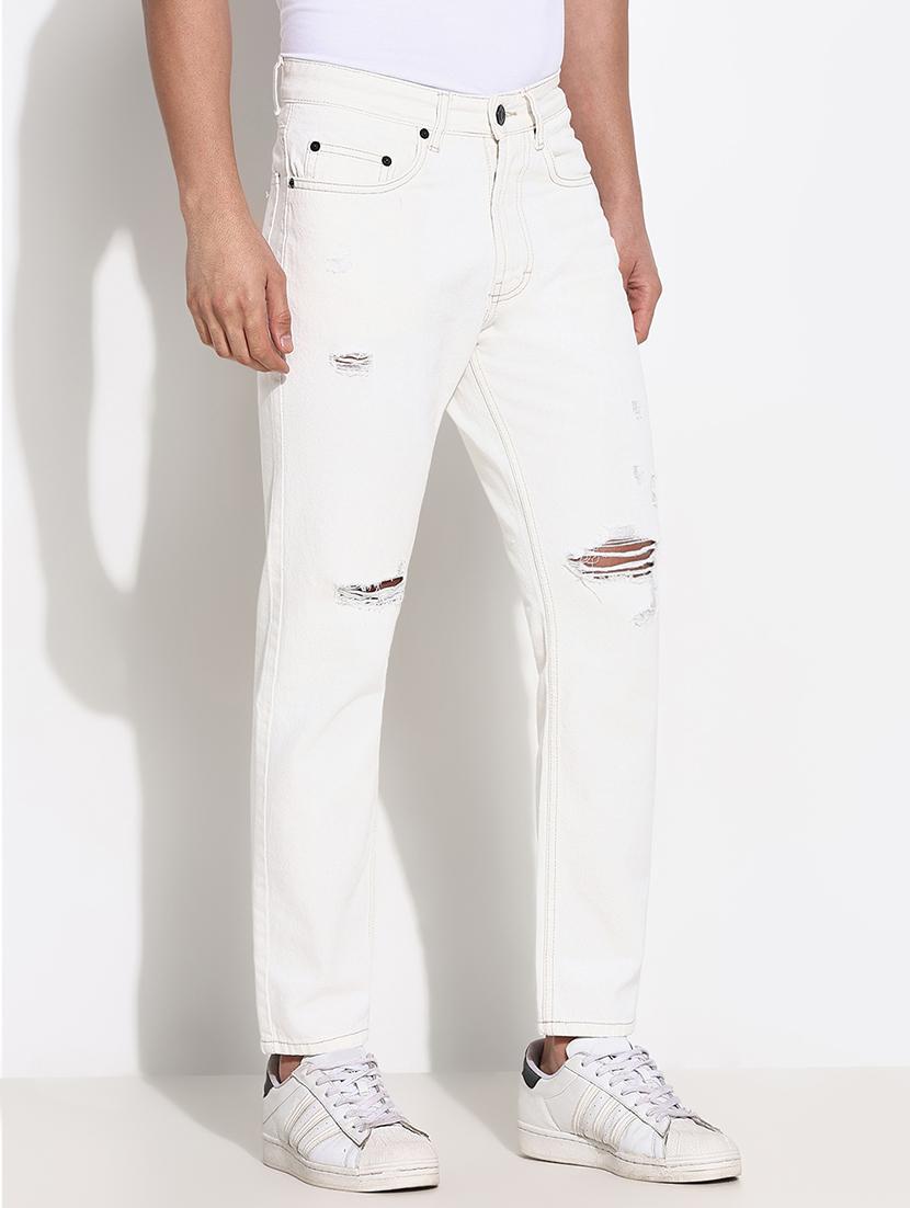 men mid rise straight fit slash knee denim jean - 21661336 - Standard Image - 2