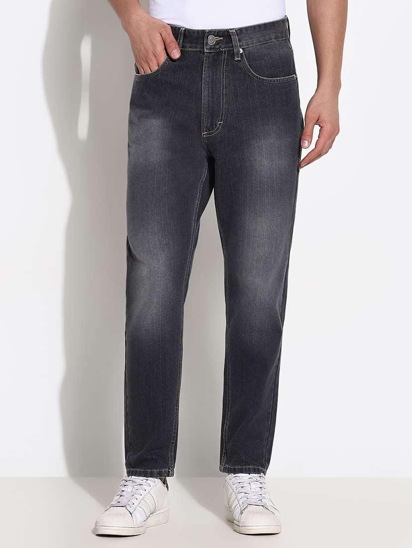 men mid rise slim fit plain denim jean