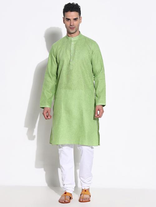 men solid kurta churidar ethnic wear set - 21661364 - Standard Image - 0