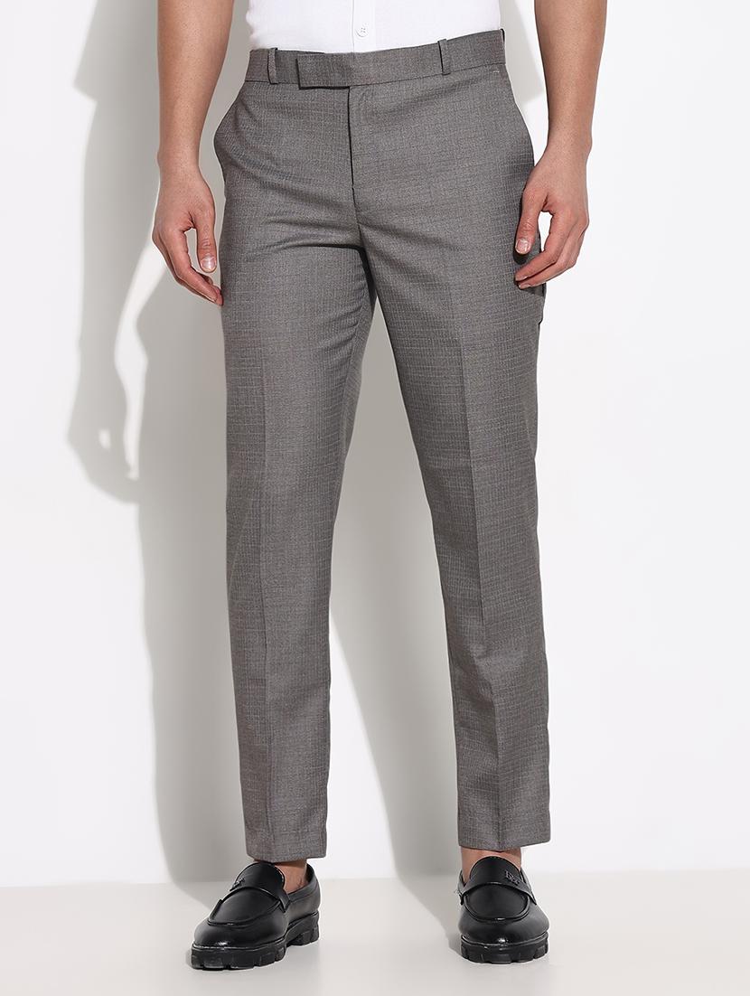 men mid rise solid flat front formal trouser - 21661427 -  Zoom Image - 0