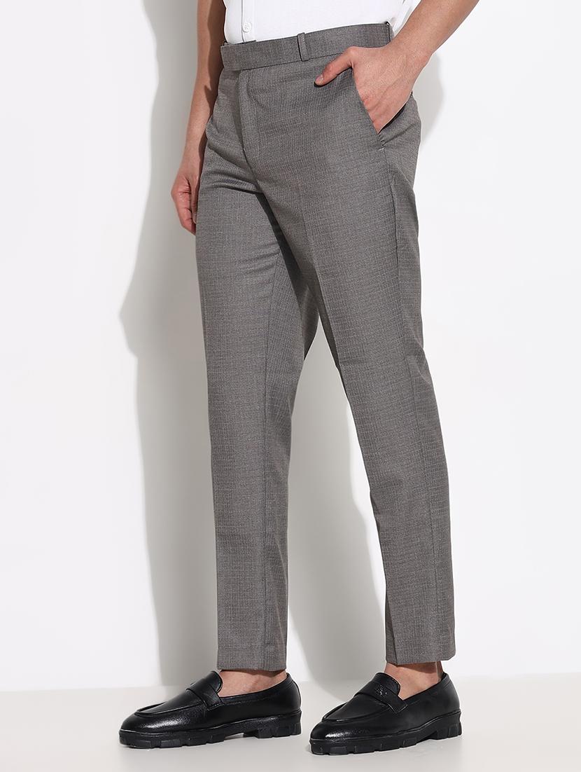 men mid rise solid flat front formal trouser - 21661427 - Standard Image - 2