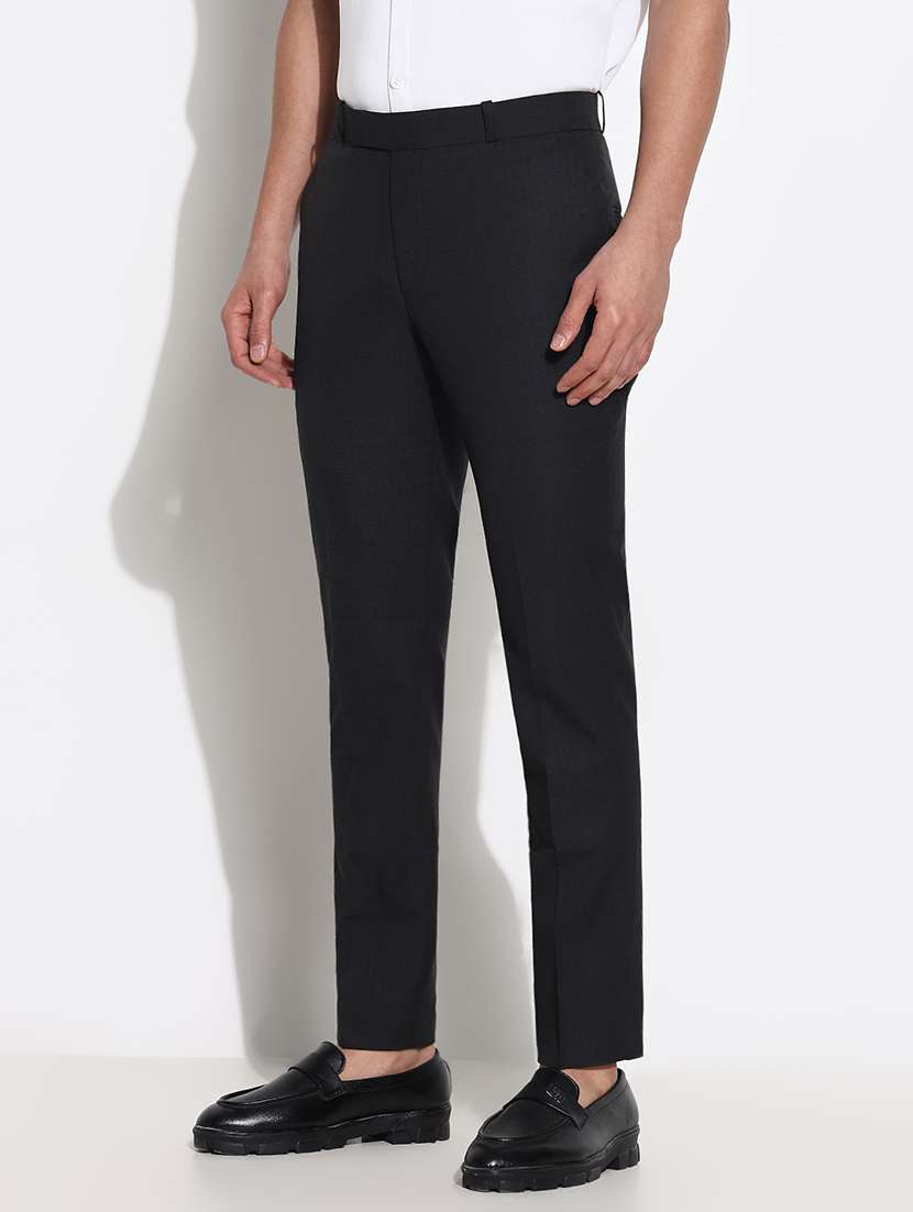 men mid rise solid flat front formal trouser - 21661430 -  Standard Image - 2