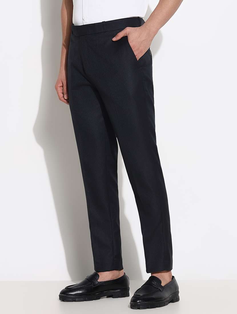 men mid rise striped flat front formal trouser - 21661432 -  Standard Image - 2