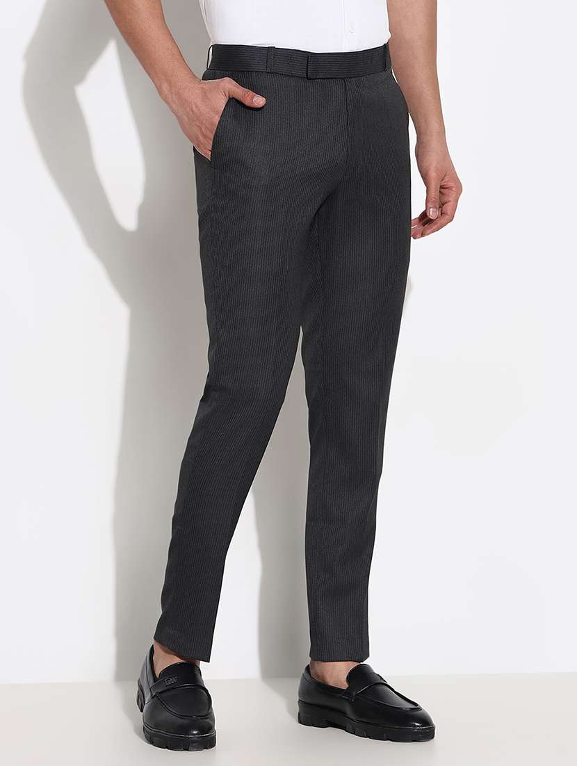 men mid rise striped flat front formal trouser - 21661433 -  Standard Image - 2