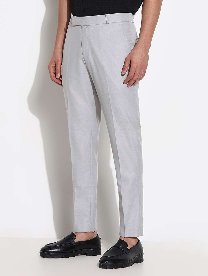 men mid rise solid flat front formal trouser - 21661435 -  Standard Image - 2