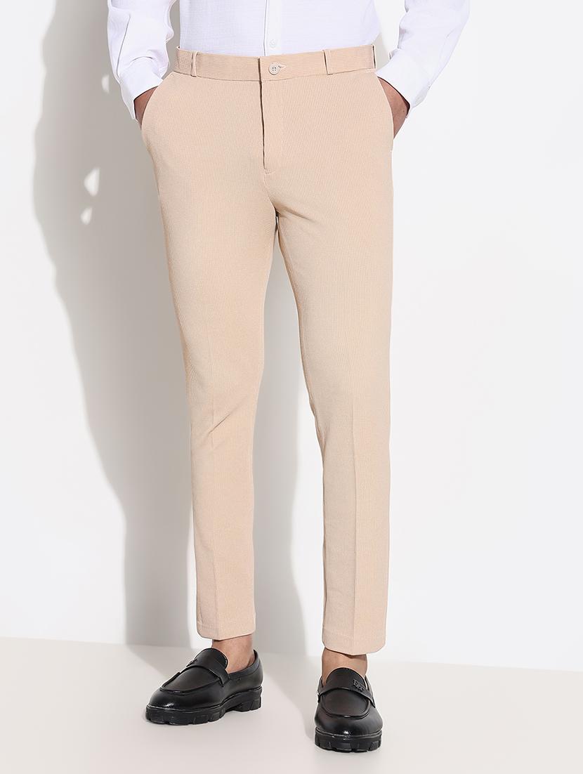 men mid rise solid flat front formal trouser