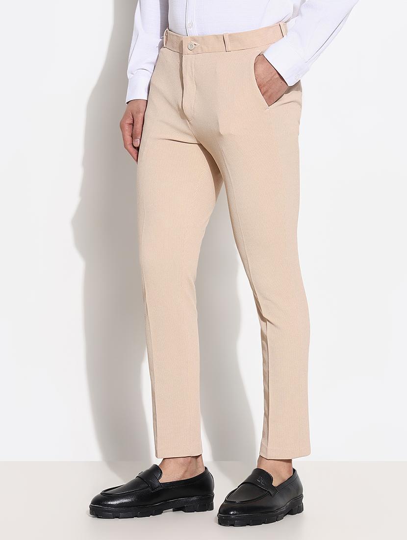 men mid rise solid flat front formal trouser - 21661442 - Standard Image - 2
