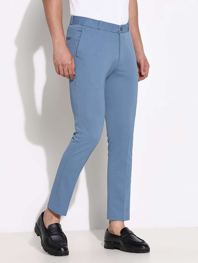 men mid rise solid flat front formal trouser - 21661443 -  Standard Image - 2