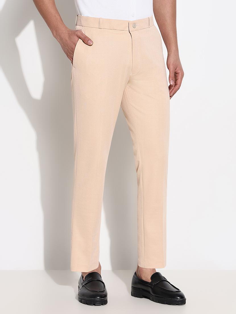 men mid rise solid flat front formal trouser - 21661445 - Standard Image - 2