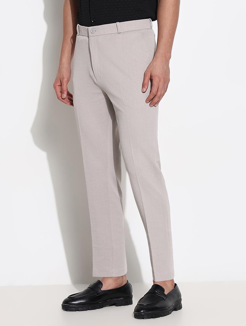 men mid rise solid flat front formal trouser - 21661446 - Standard Image - 2