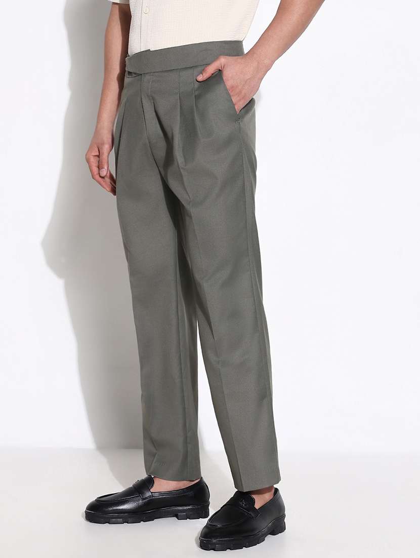women solid mid rise loose fit trouser - 21661451 - Standard Image - 2