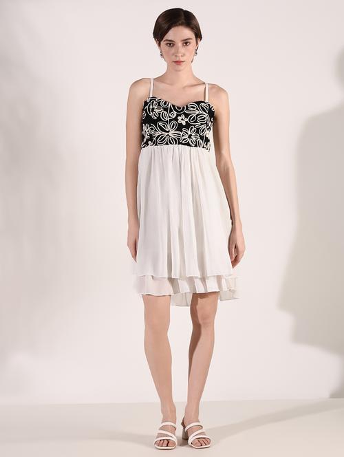 women solid soulder strap neck fit & flare dress - 21661475 -  Standard Image - 0