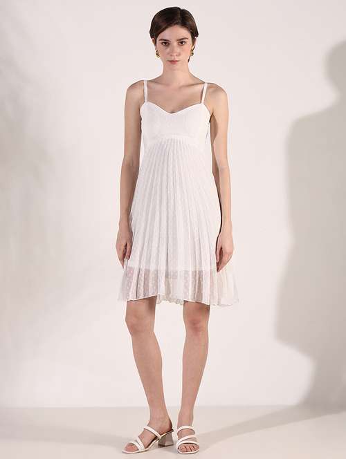 women shoulder strap neck fit & flare dress - 21661484 - Standard Image - 0