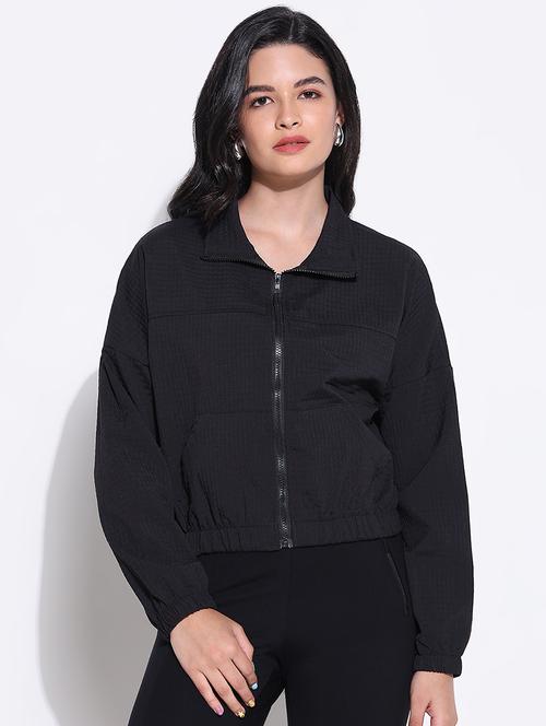 black nylon bomberbiker jacket - 21661505 - Standard Image - 0