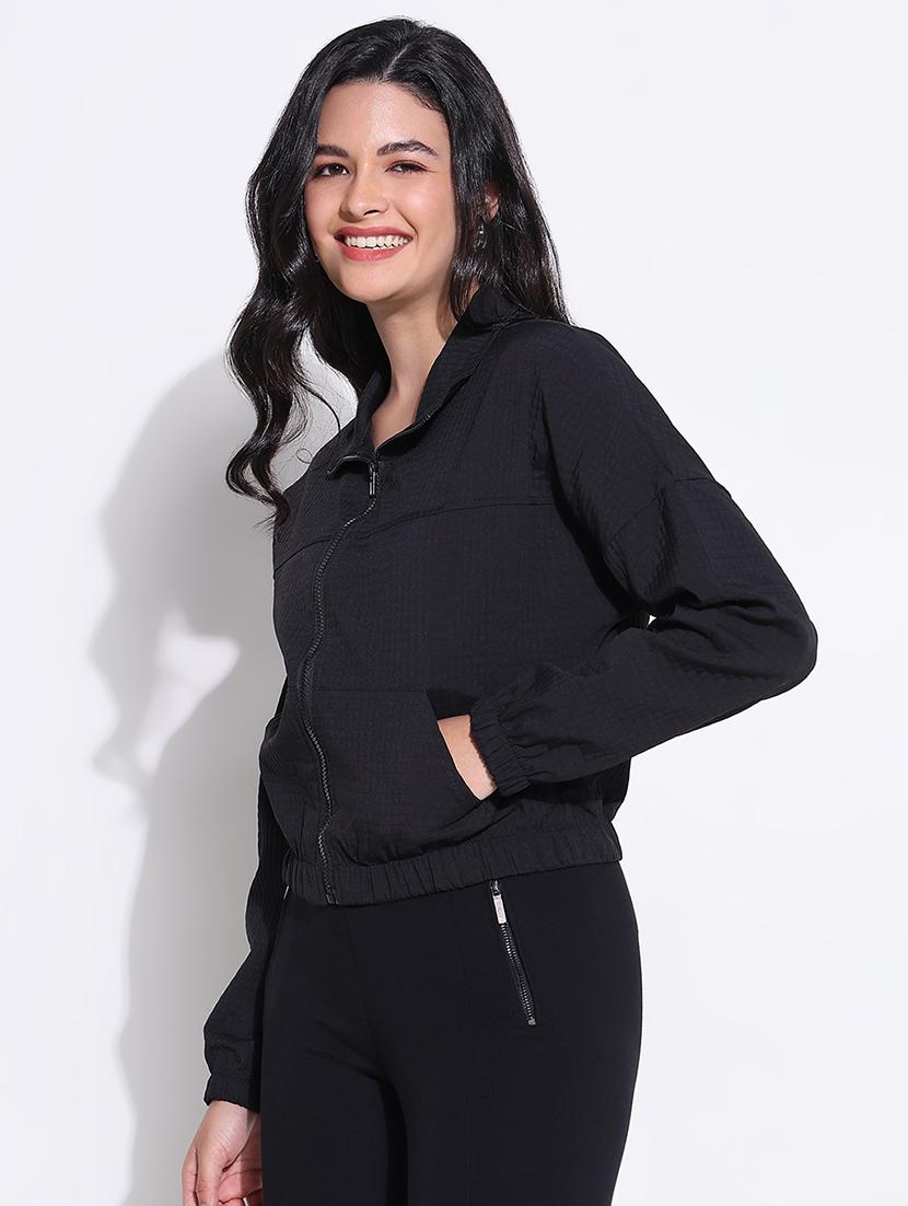 black nylon bomberbiker jacket - 21661505 - Standard Image - 2
