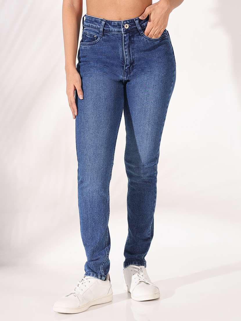 women solid high rise slim fit jean - 21661509 -  Zoom Image - 0