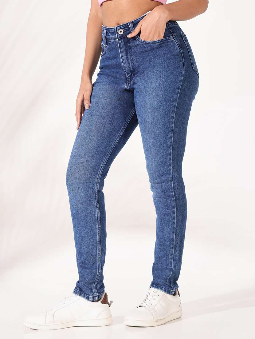 women solid high rise slim fit jean - 21661509 - Standard Image - 2