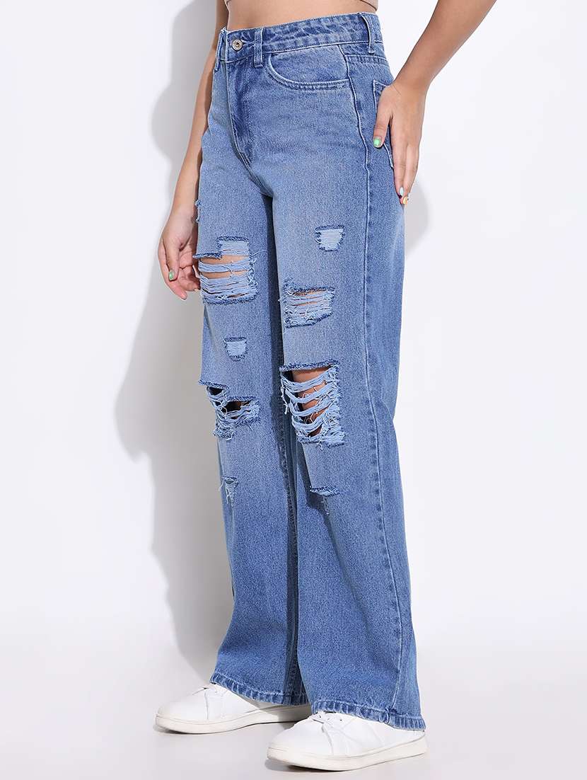 women high rise denim jeans - 21661511 - Standard Image - 2