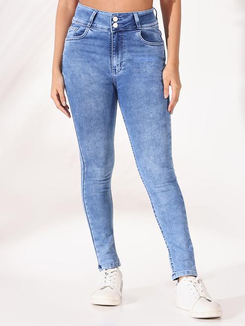 women high rise denim jeans - 21661514 -  Standard Image - 0