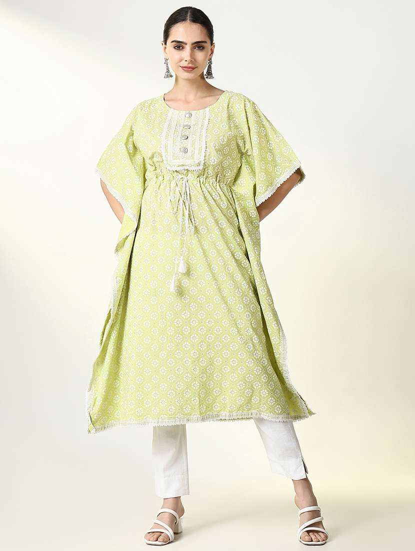 women geometric printed kaftan kurta