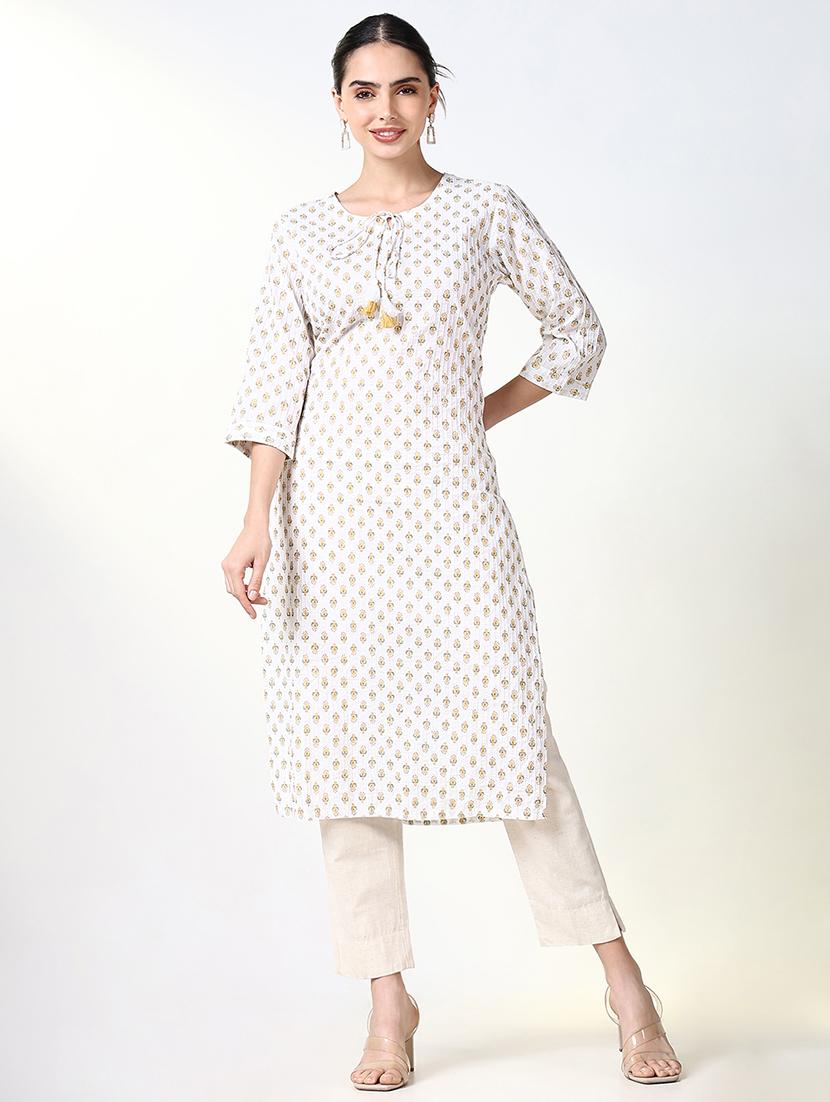 women there quarter sleeve staright kurta - 21661544 -  Zoom Image - 0