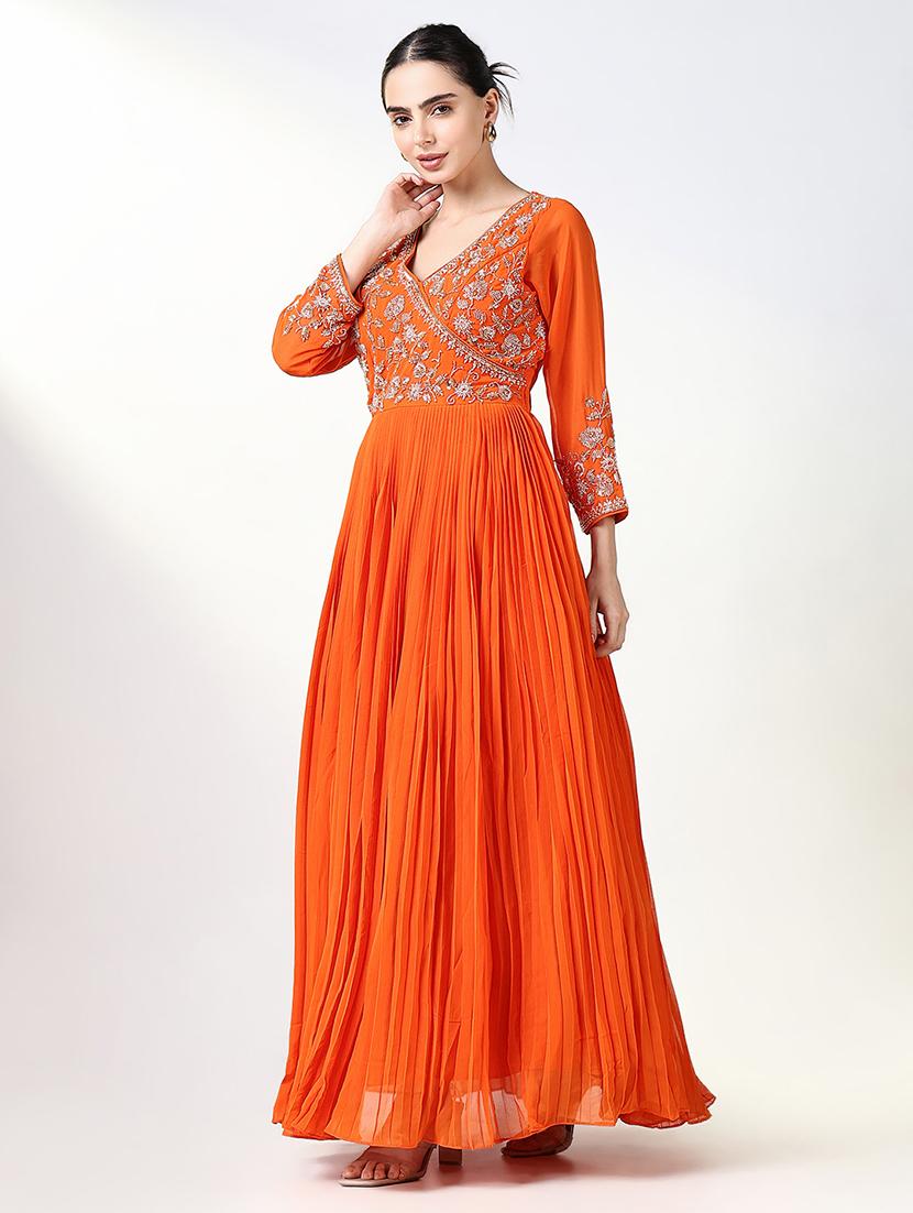 women embroidered flared kurta with dupatta - 21661549 - Standard Image - 2