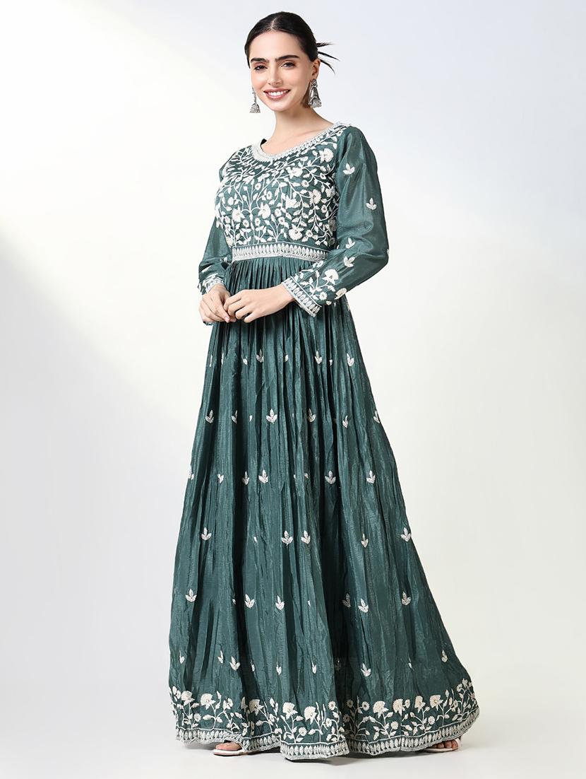 women embroidered flared kurta with dupatta - 21661550 - Standard Image - 2
