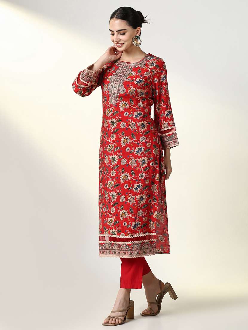 women floral kurta pant set with dupatta - 21661589 -  Standard Image - 2