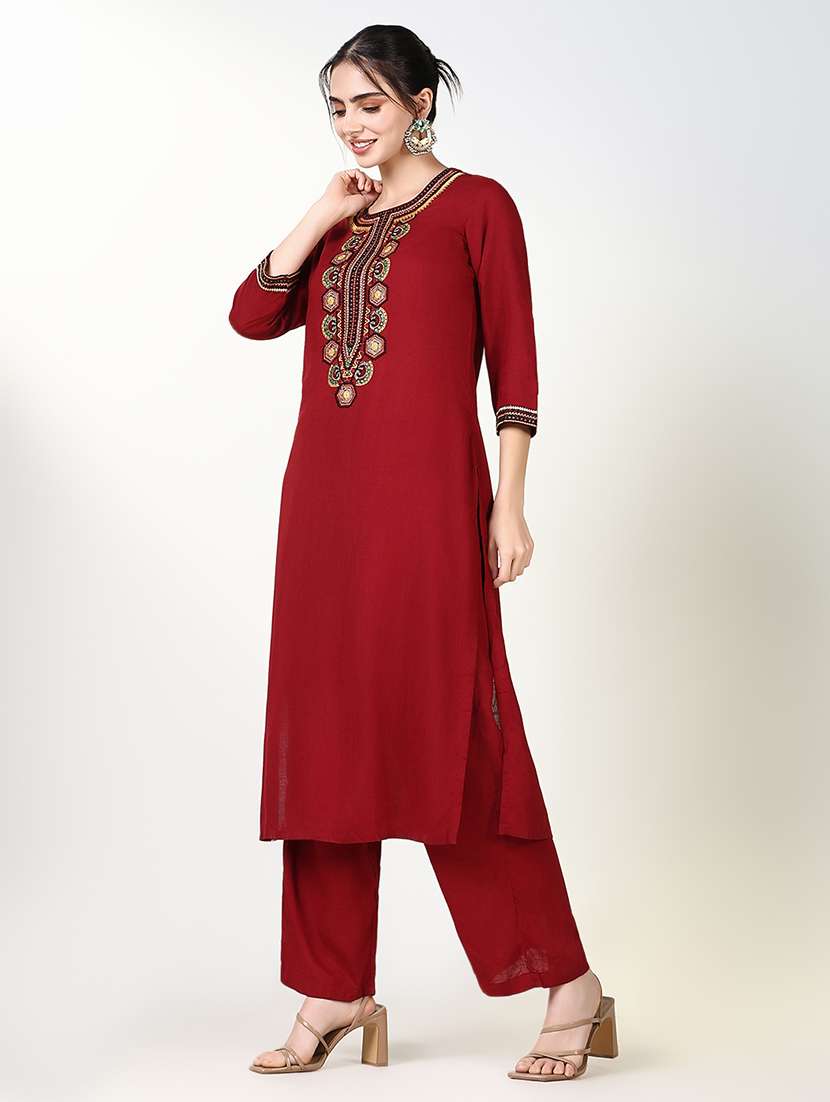 women embroidered kurta pant set with dupatta - 21661603 -  Standard Image - 2