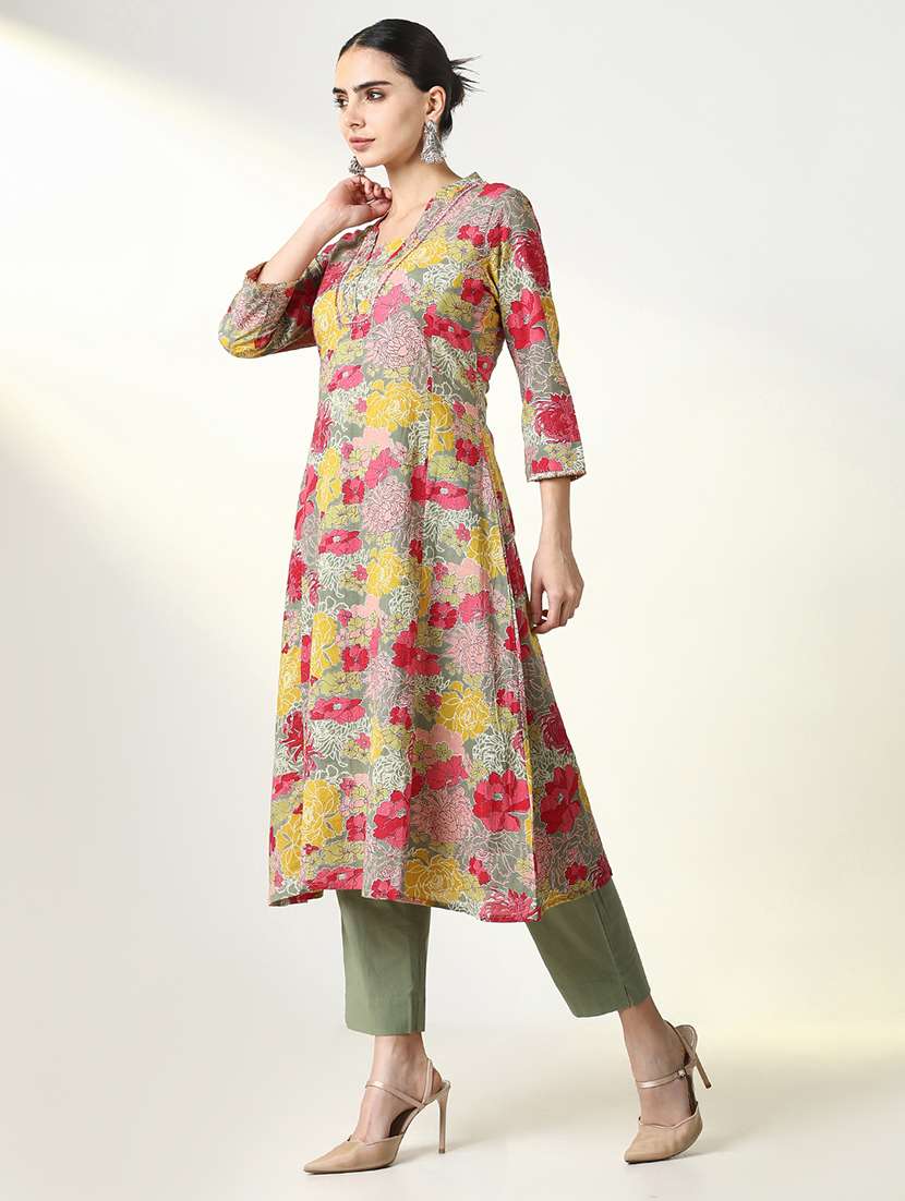 women floral kurta pant set with dupatta - 21661623 -  Standard Image - 2