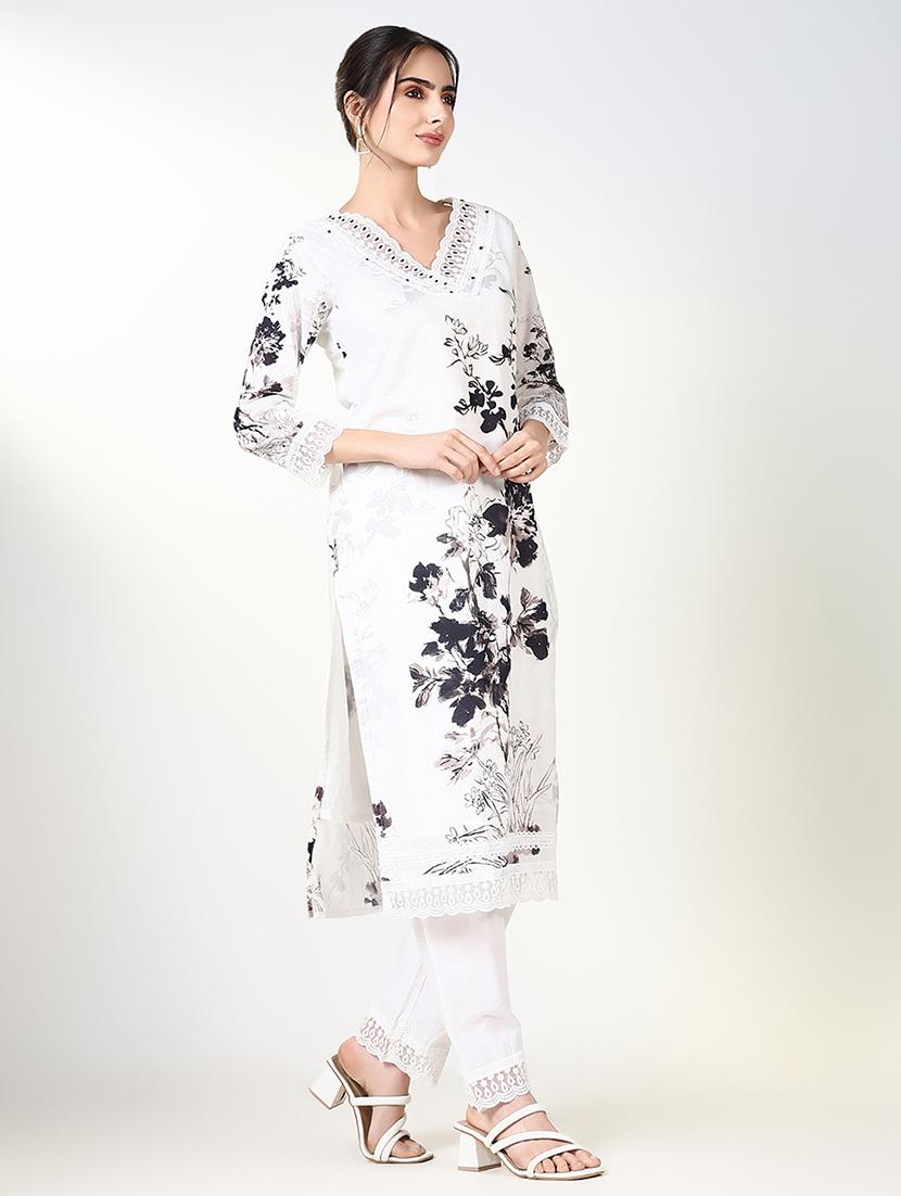 women floral printed kurta pant set with dupatta - 21661642 - Standard Image - 2