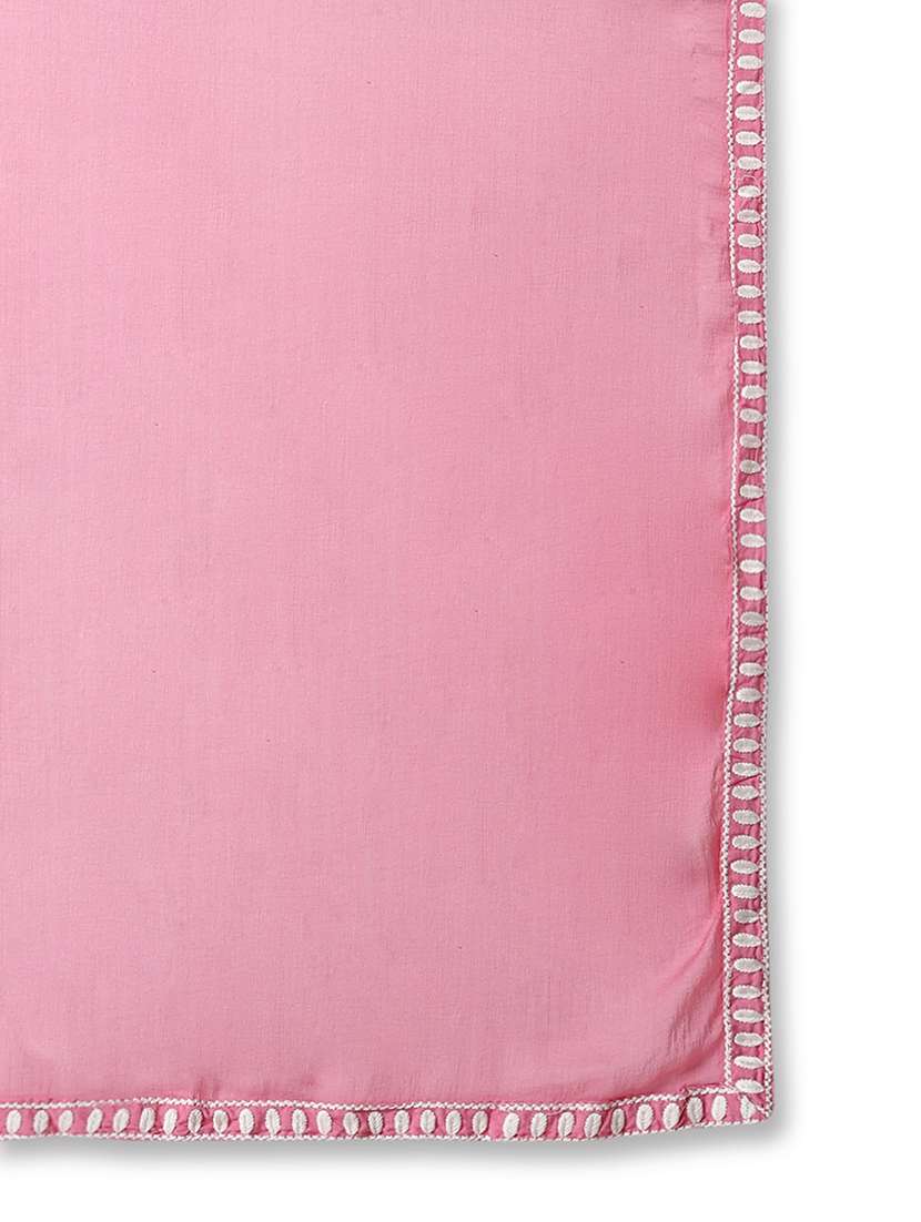 women pink long sleeve kurta pant with dupatta set - 21661644 -  Standard Image - 7