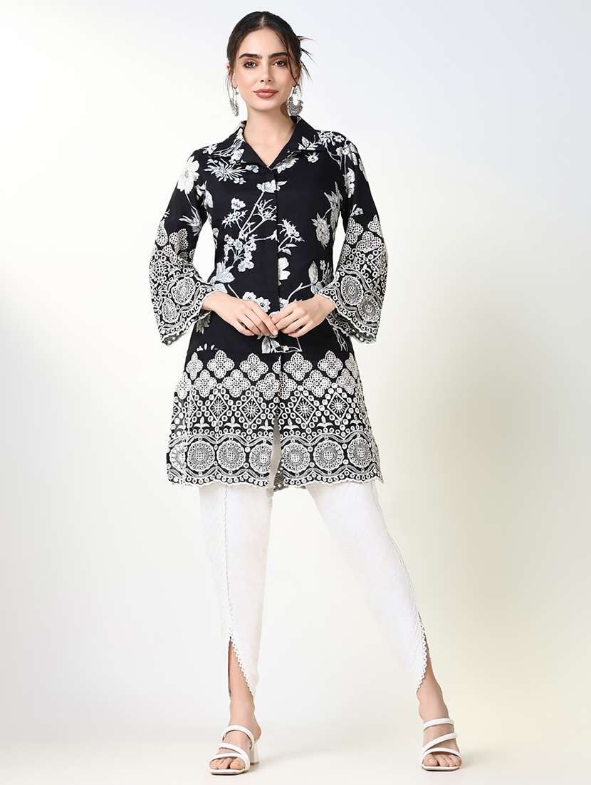 women black bell sleeve dhoti kurta set