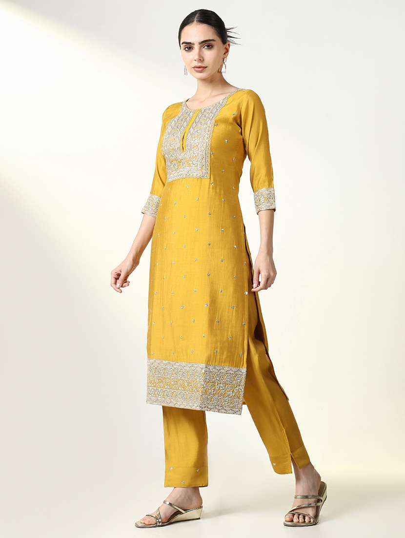 women embroidered kurta pant set with dupatta - 21661660 -  Standard Image - 2