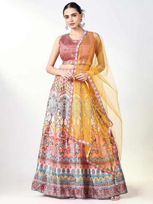 women floral flared lehenga choli with dupatta - 21661692 - Standard Image - 0