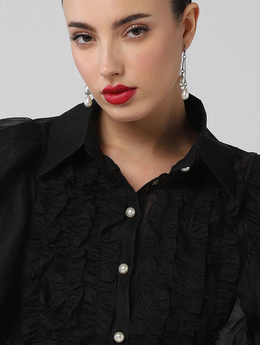 women solid collared shirt with slip - 21661701 - Standard Image - 7