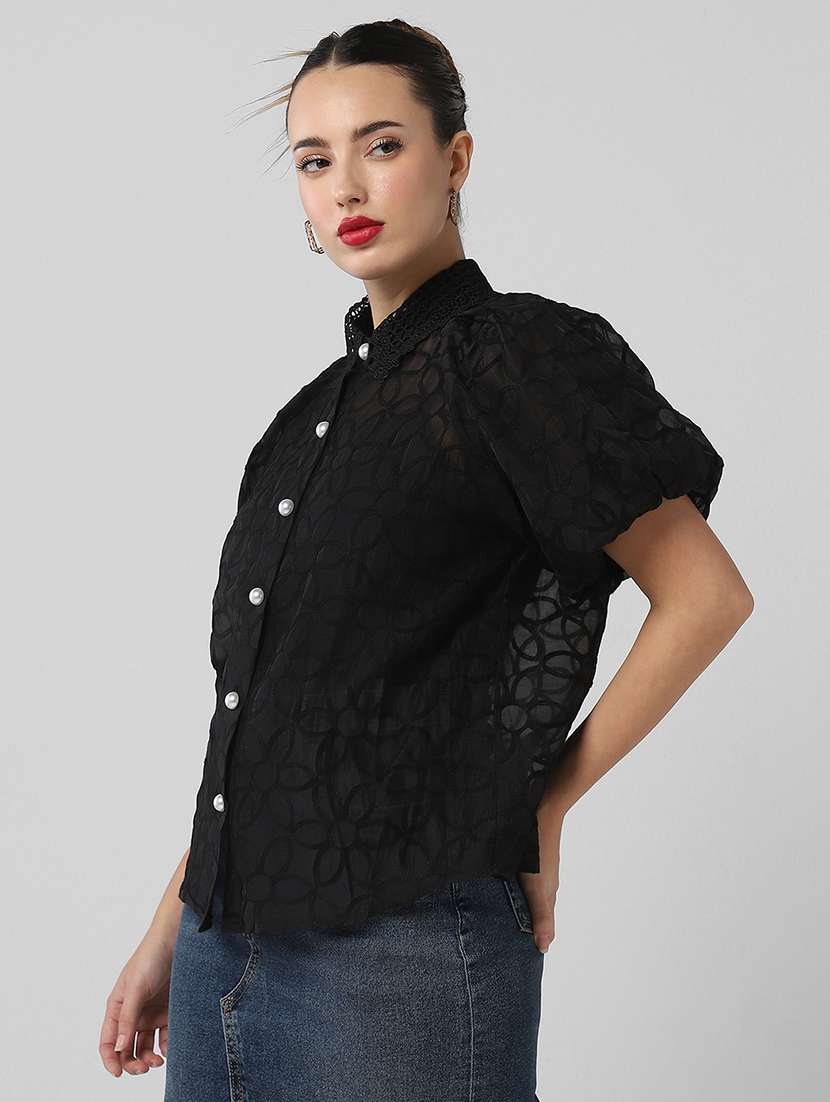 women self designed collared shirt with slip - 21661702 -  Standard Image - 2