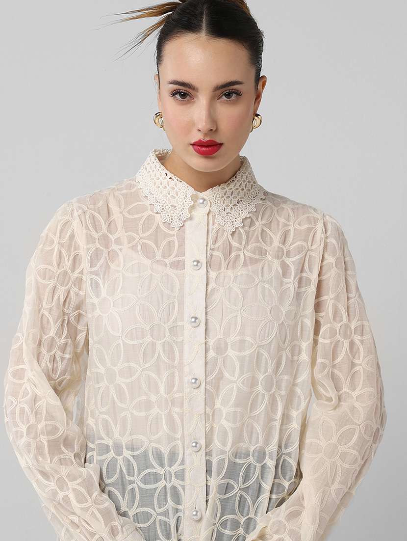 women self designed collared shirt with slip - 21661705 -  Standard Image - 7