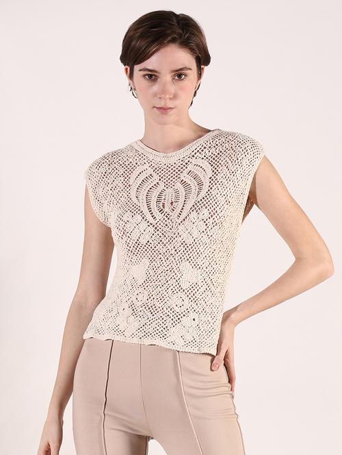 women crochet detailed sleeveless regular top - 21661743 -  Standard Image - 0