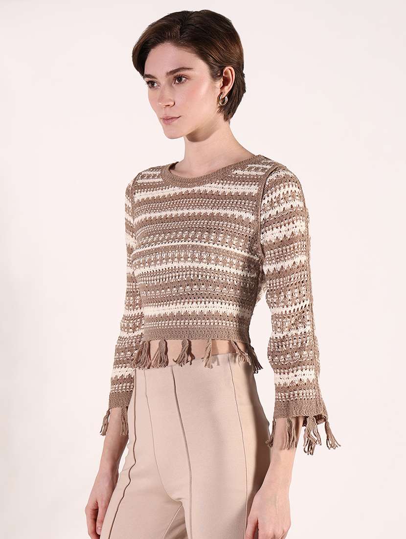 women crochet detailed crop top - 21661763 -  Standard Image - 2