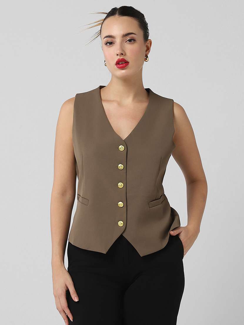 women solid sleeveless vest top