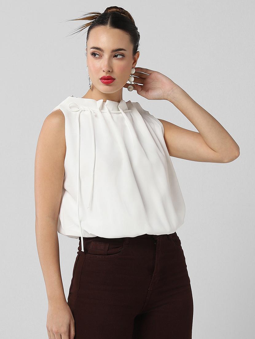 women solid sleeveless regular top - 21661778 - Standard Image - 2